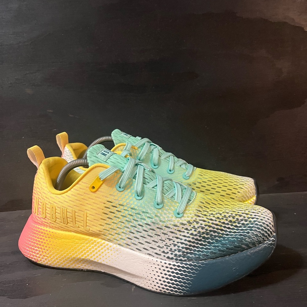 Nobull Glitch Trainer Mens Size 11.5 Pink Yellow Running Walking Shoes Sneakers